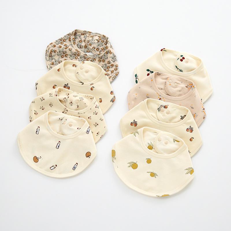 

Hair Accessories Double Layers Cotton Baby Feeding Bibs Cute Cartoon Printed Born Burp Cloth Saliva Towel Scarf For Stuff Shower Gifts, Orange