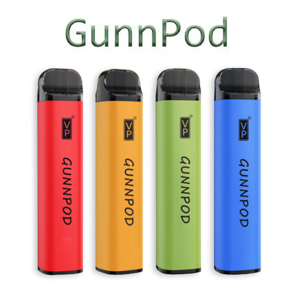 

GunnPod Disposable E cigarettes 2000 Puffs Vape Pen Device Kit 1250mAh Battery 8ml Prefilled Pod Cartridge Vaporizer gun pods bang xxl geek bar