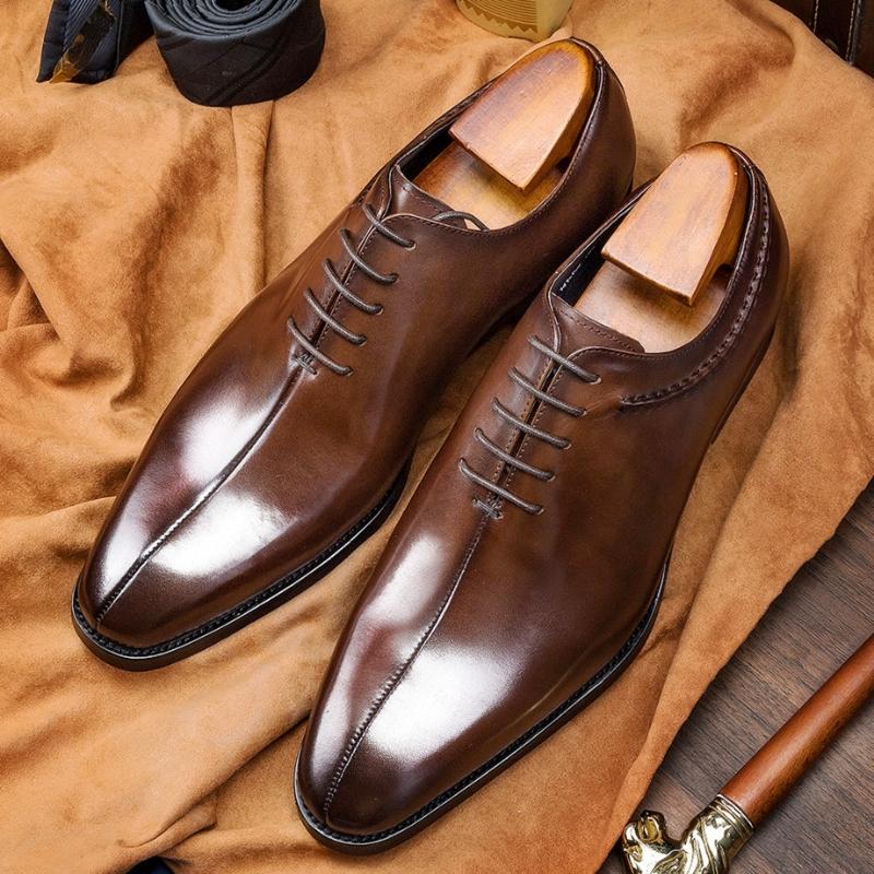 

Dress Shoes Luxury Modern Style Men Oxford Flats Black Office Wedding Formal Lace Up Pointed Toe Genuine Leather C004Dress, Men formal shoes