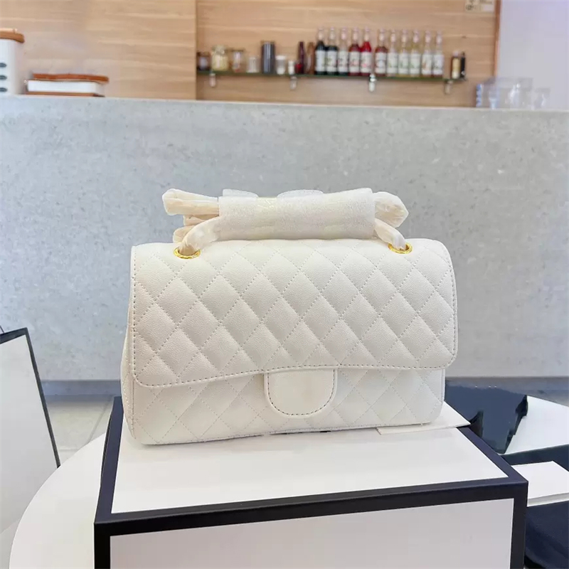

Womens French Designer Classic Flap Bag Caviar Leather Four-Color Quilted Plaid Gold Accessories Chain Crossbody Shoulder Bag Luxury Ladies Handbag 26C sacoche W35, Extra freight