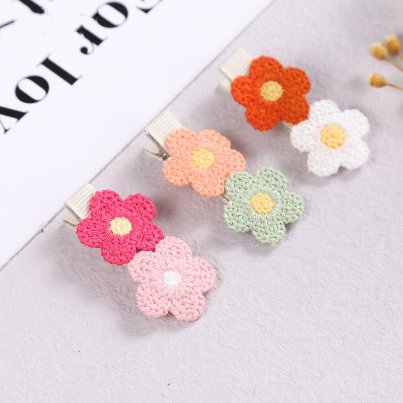 

Hair Accessories Baby Clips Cute Braided Hairpins For Girls Children Hairgrips Flower Kids Barrettes Infant Po Props, Slivery;white