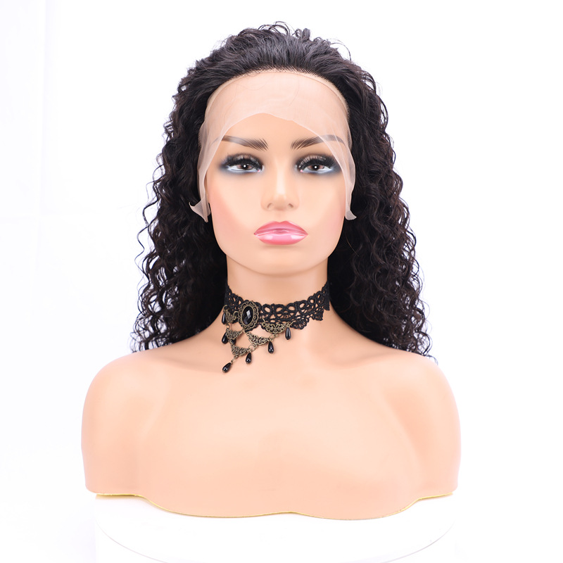 

human hair lace closure front wig with 13x4 frontal body wave water loose natural weave straight kinky curly wigs for black women pre plucked wet and wavy, Natural color