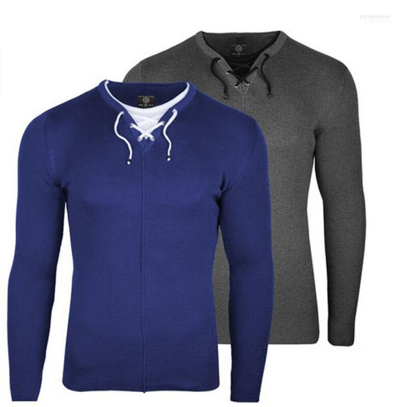 

Men's Casual O-neck Pullover Autumn Sweater Tight Long-sleeved Sweaters Men Knitted Slim Solid Color Tops, Blue