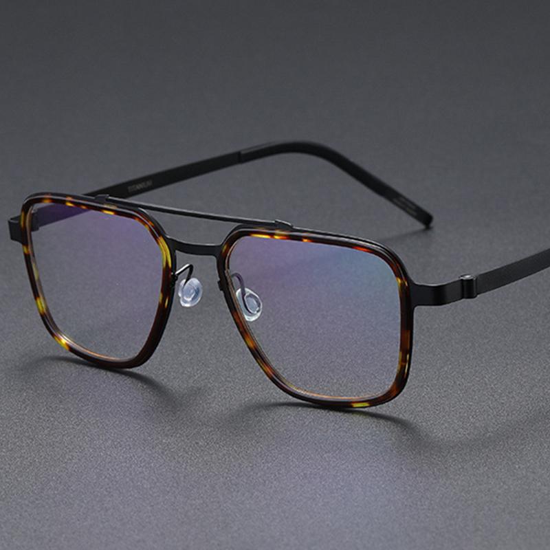 

Fashion Sunglasses Frames Denmark Royal Luxury Big Square Pilot Eyeglasses Men Women Optical Myopia Glasses Frame Ultra-light Titanium Full