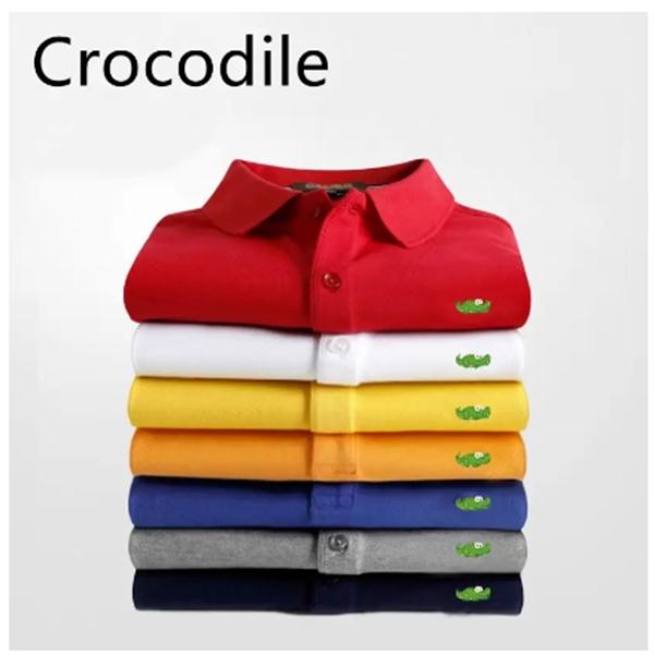 

High Quality Spring Luxury Italy Men T-Shirt Designer Polo Shirts High Street Embroidery small horse crocodile Printing Clothing Mens Brand, Rose red