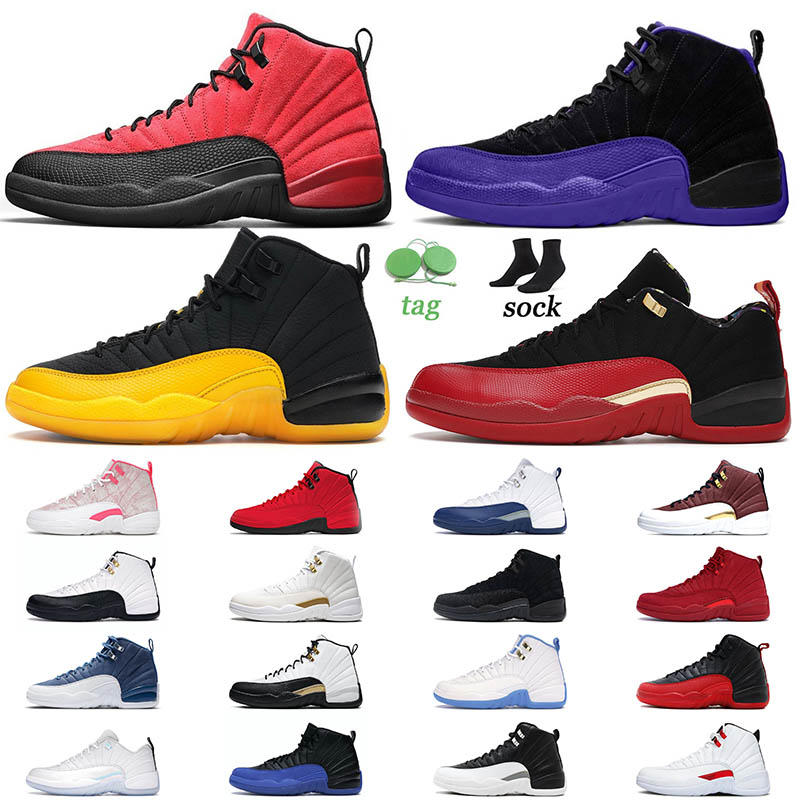 

Top Quality Jumpman Basketball Shoes 12 12s Game Royal Black University Gold Gamma Blue Dark Concord Low SE Bowl Womens Sneakers Sports Mens Trainers, B45 royalty 40-47