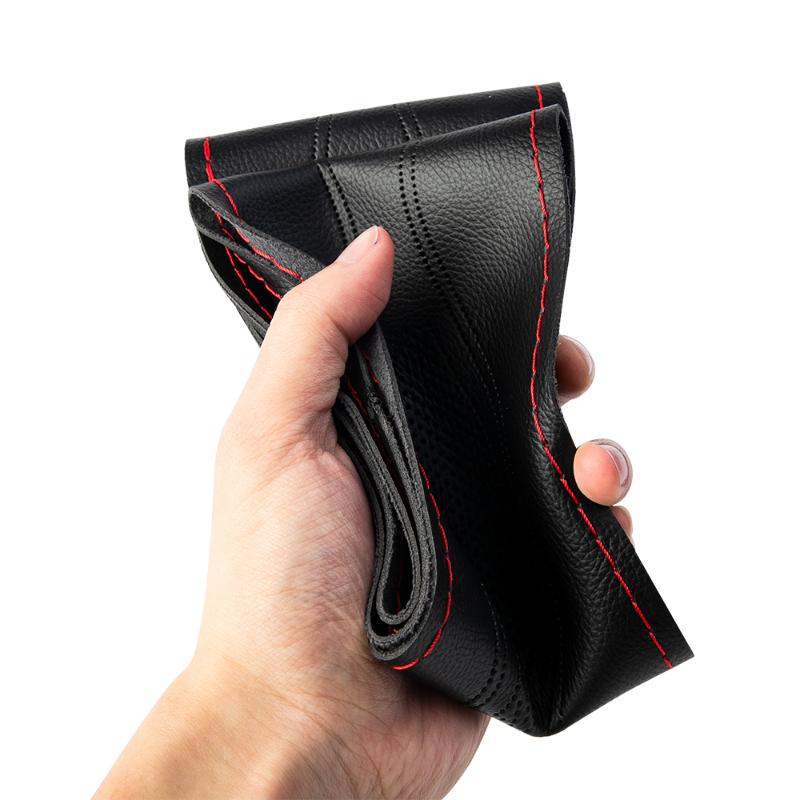 

Steering Wheel Covers Car MicroFiber Leather Cover Universal DIY Braid & Needles Thread Fit For 38cm Diameter CoversSteering