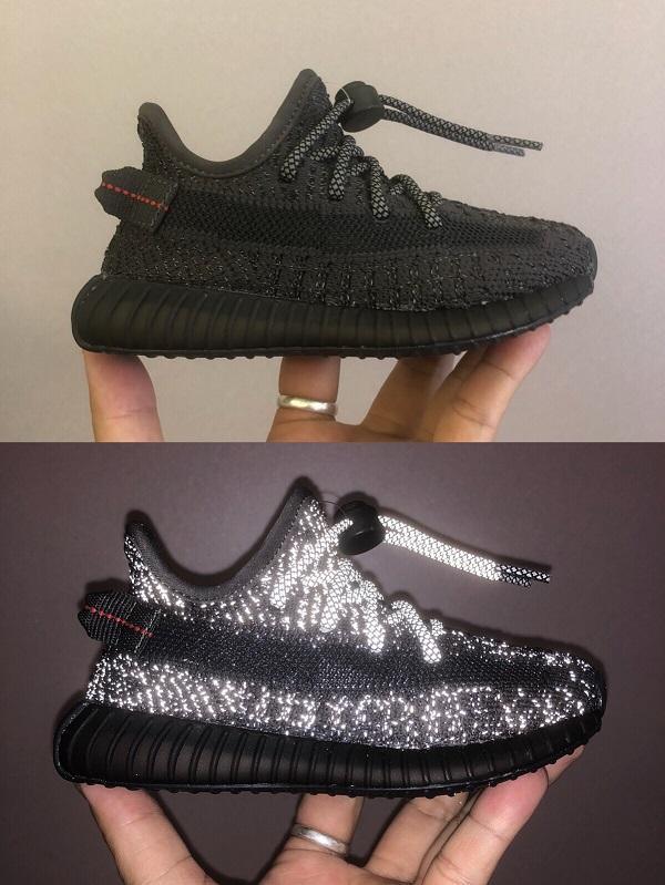 

2021 kids Nice sneakers Black Static Reflective Children girl Cool a yeezies''350 35 5 7 Boost A, 1#