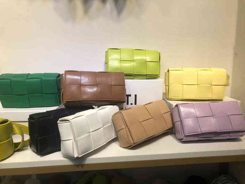 

Venetas Luxury Bottegav Handbags Chest Soft Leather Small Square Candy Color Crowd Knitting Cross Women's, Apple green
