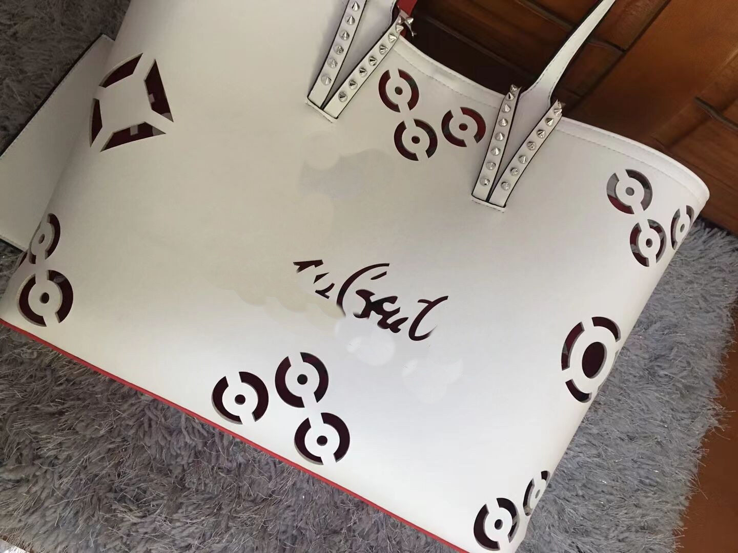 

2pic/set Luxury Designers Handbag Shoulder Clutch Bags Crossbody Work Outdoor red color bottom Purses Pocket Women Messenger Bag with small wallets, 30.5*49*14cm