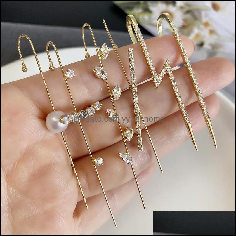 

Other Earrings Jewelry Rhinestone Earcuffs Fashion For Women Girls Ear Cler Hook Piercing Cartilage Clip Wedding E Dhnok