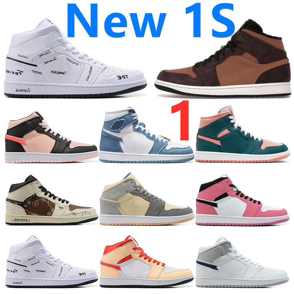 2022 New 1s 1 Elephant Toe Basketball Shoes Multi-Color Jumpman Celestine Blue Starfish Atmosphere Volt Mens Designer Sneakers Fashion Footwear A