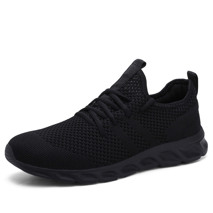 

Damyuan selling Classic Casual Sneakers for Mens Mesh Breathable Elastic Lace Shoes Male Workout Sports Running Shoes 48 220815, Black