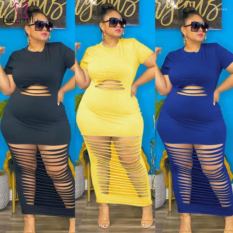 

Plus Size Dresses Robe Sexy Femme Hole Cut Out Hollow Nightclub Dress Women Bodycon Party Blue Yellow 5XL Sundresses Outfits Jona22, Black
