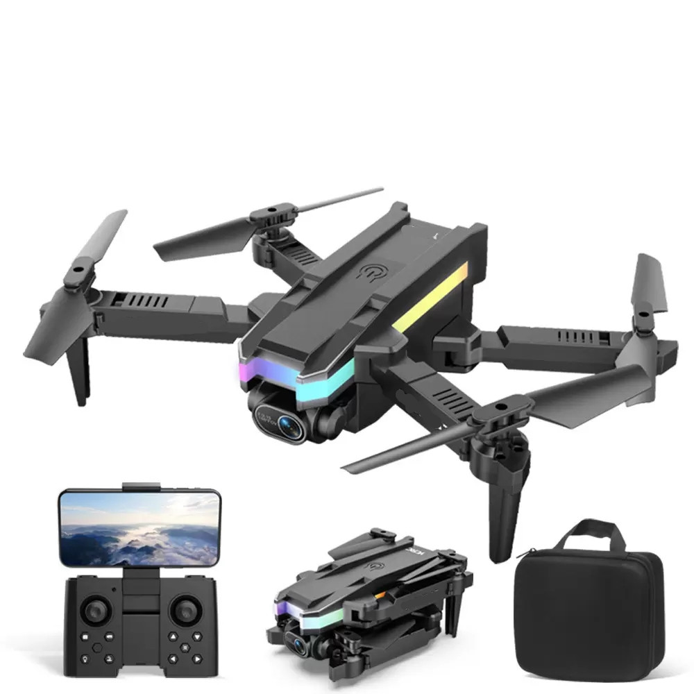 

A3 Mini Intelligent Uav 4K HD Dual Camera 2.4G 4CH Foldable RC Helicopter FPV Wifi PhotographyQuadcopter Gift for Adult Obstacle Avoidance toy, Black