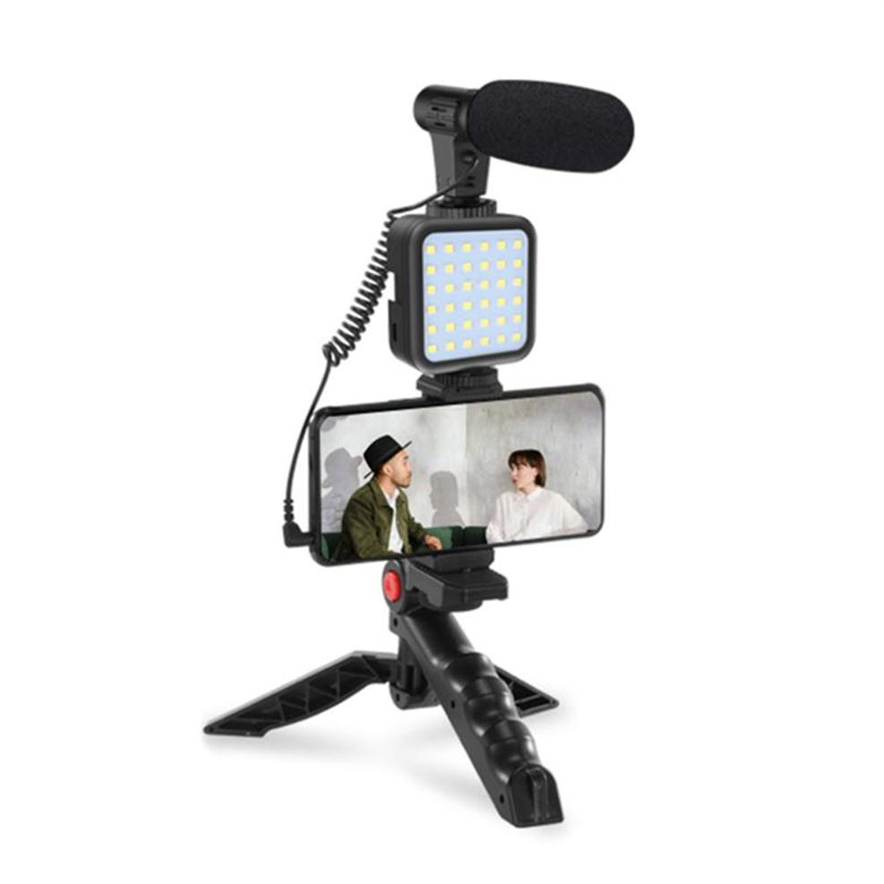 

Professional Smartphone Video Kit Microphone LED Light Tripod Holder For Live Vlogging Pography YouTube Filmmaker Accessories Trip324z