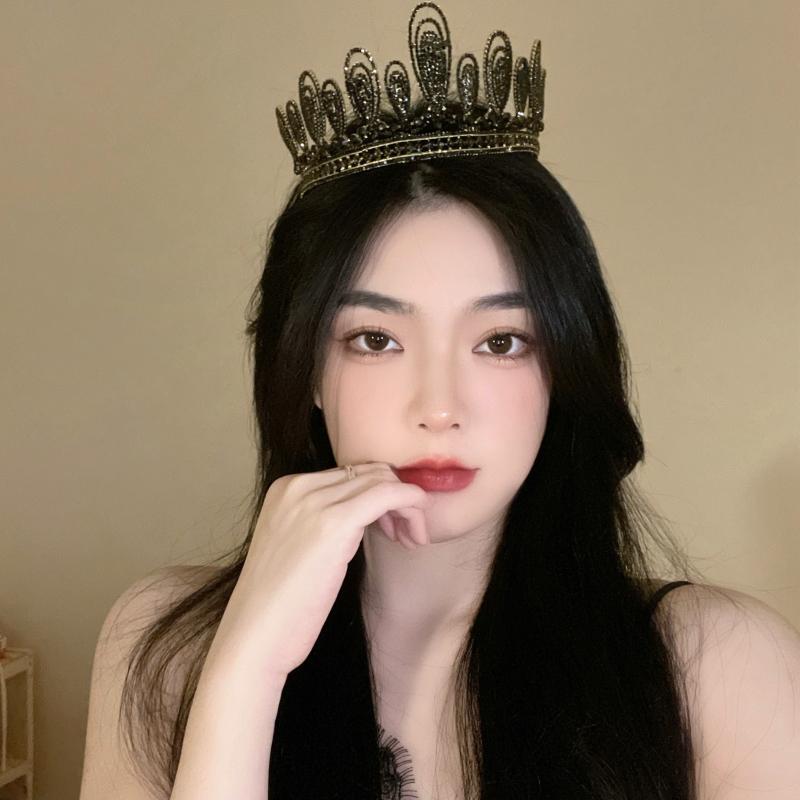 

Hair Clips & Barrettes Bridal Tiara Black Crystal Queen 18th Birthday Girl Princess Wedding Dress AccessoriesHair