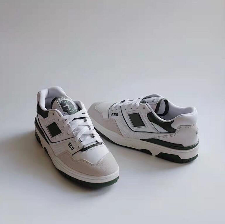 

Authentic Flat BB550 Mens Women Genuine Leather Casual Shoes Rich Paul Au Lait Aime Leon Dore White Green Lakers Pack Luxury Sneaker Trainer