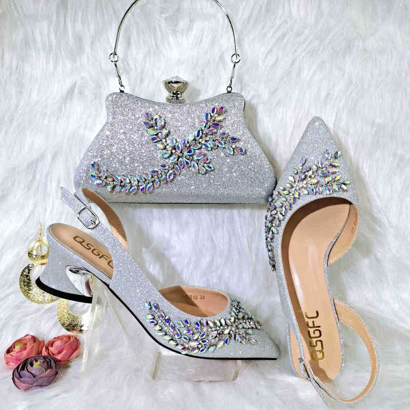 

Qsgfc Nigerian Fashion Mid Heel Shoes Popular Design Pointed Ladies Shoes and Bags Royal Wedding Party Shoes with Bag 220602, Only shoes red