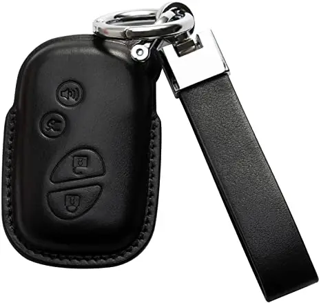 

Black Leather Keychain Car Key fob Cover For Lexus ES250 ES300h ES350 IS300 IS350 NX300 RC F RC300 RC350 RX350L RX450h RX450hL Shell Holder case Gifts Accessories