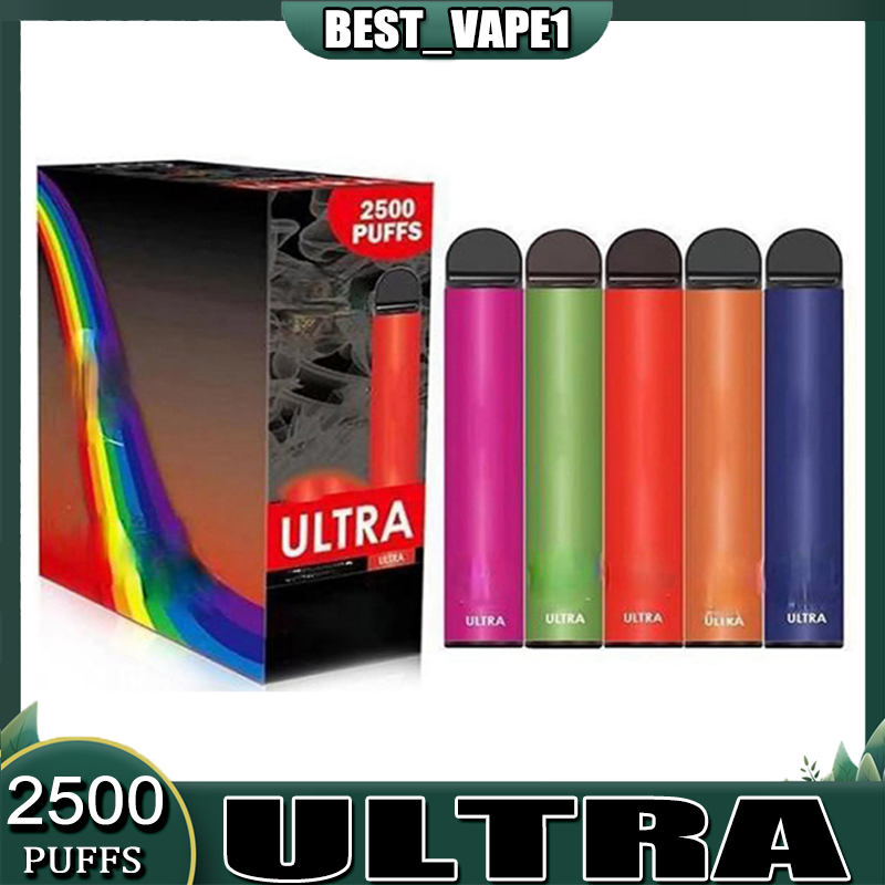 

Ultra 2500 Puffs Disposable cigarette Vape Device 850mah Battery 9ml Cartridge Starter Kit Vs Infinity Fumed Fast Ship