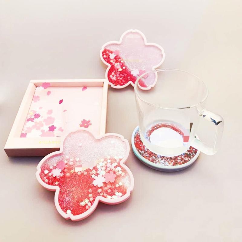

Mats & Pads Funny Glitter Quicksand For Drink Cup Cute Silicone Non Slip Insulation