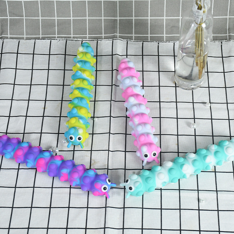 

New Decompression Toys Caterpillar Puzzle Sucker Stress Relief Silicone Magic Sucker Children's Gifts
