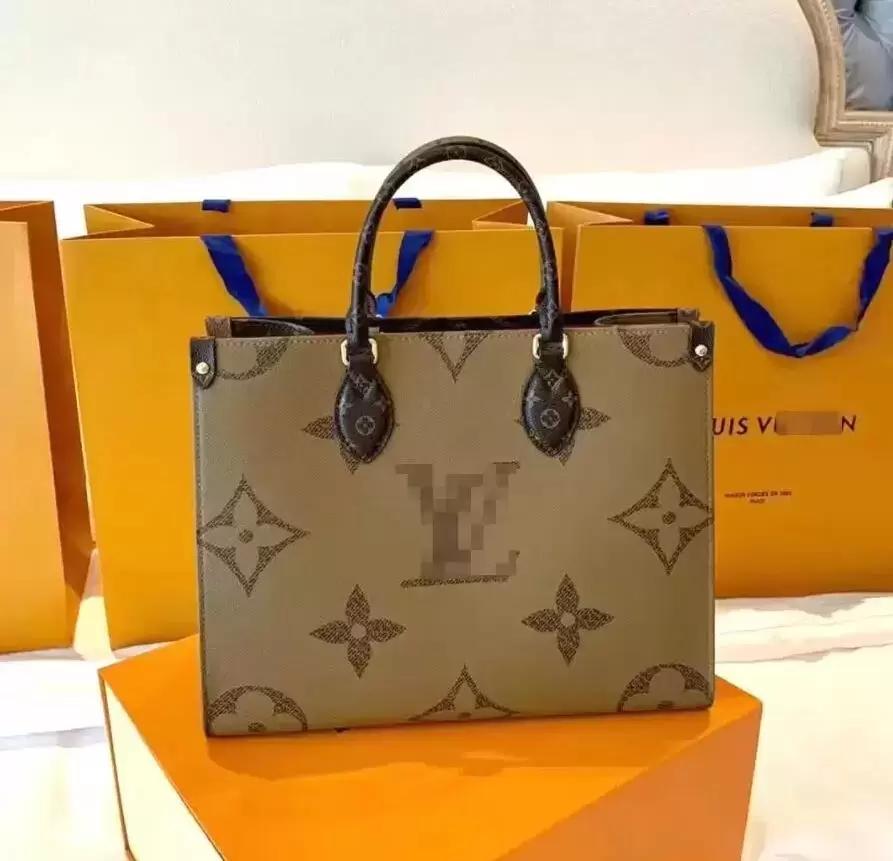 

Top ONTHEGO Handbags Women Shoulder Bag Leopard Splicing Crossbody Bag Messenger Bags Designer Handbag Tote Purse M58521, 1_yellow