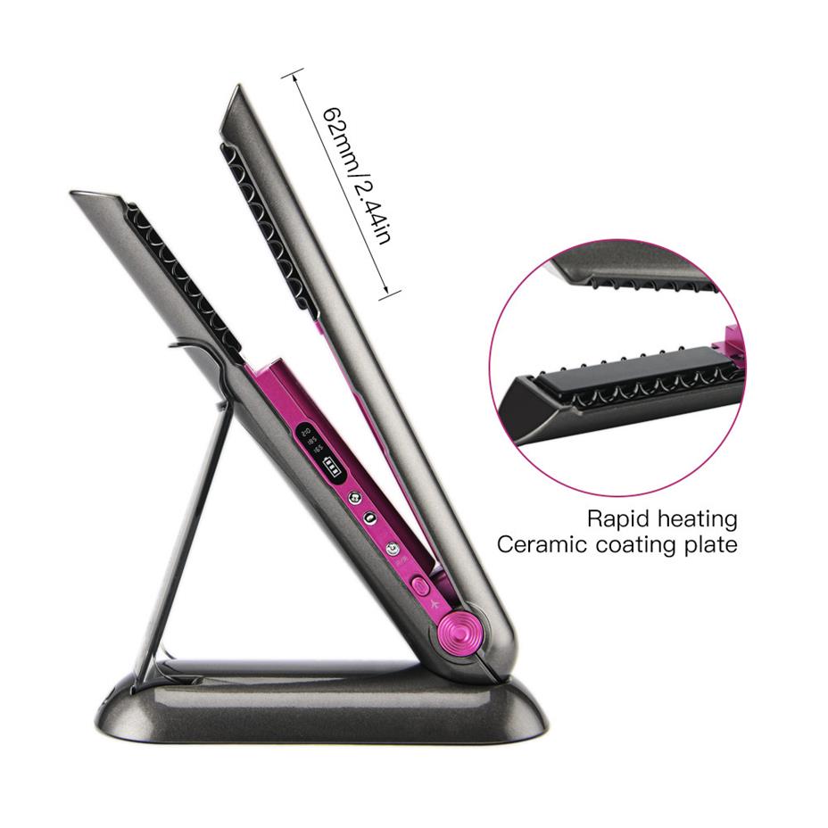 

Straight Wireless Cordless Hair Straightener Two-in-one USB Charging Smart Portable Curling Iron Dual-use175u