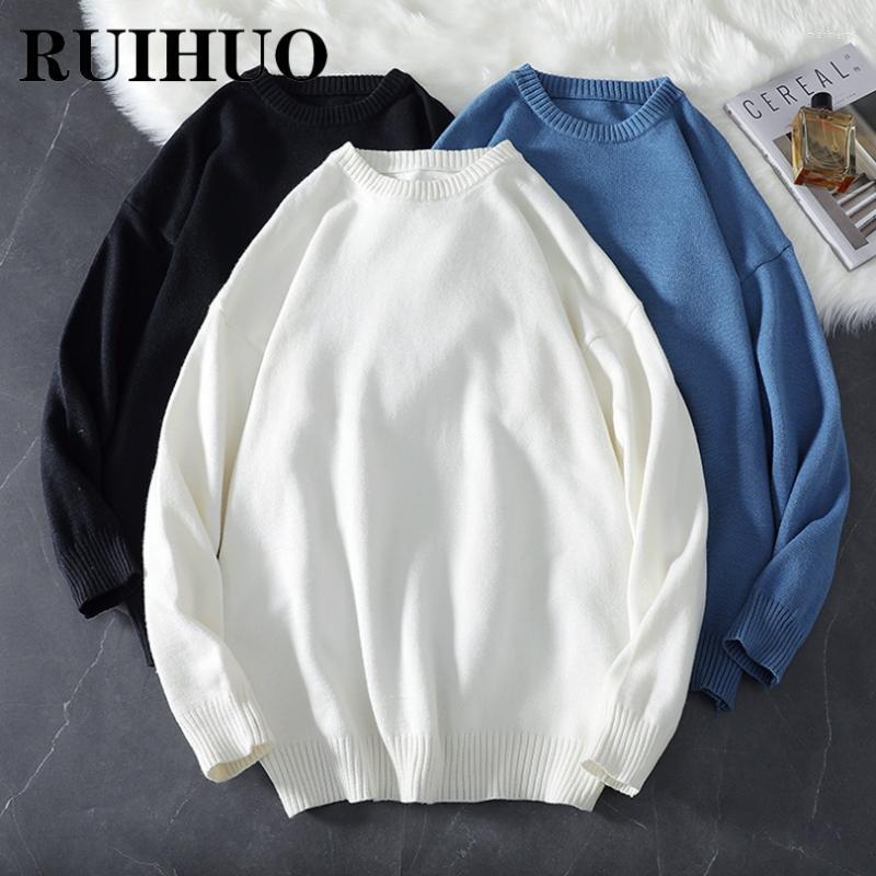 

Men's Sweaters RUIHUO Solid Sweater Men Pullover Hip Hop Streetwear Mens Fashion Pull Harajuku 3XL 2022 Autumn Winter Arrivals Mari22, Orange red