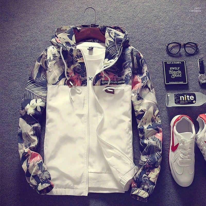 

Men's Jackets 2022 Spring Jacket Fashion Trend Youth Loose Printed Floral Coats1, Black