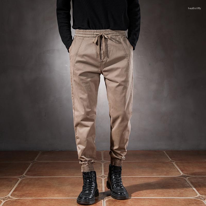

Men's Pants Elastic Waist Khaki Joggers Denim Men Japan Style Autumn Winter Harem Casual Cargo Clothing Jogging 2022Men's Heat22