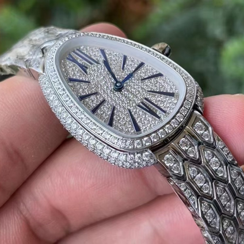 

Silver Iced out Roman numerals watch Ladies luxury quartz women watches Top quality sapphire glass stainless steel bracelet waterproof wristwatches, Only box and papers