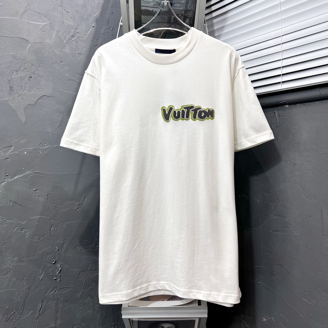 

2021ss spring and summer new high grade cotton printing short sleeve round neck panel T-Shirt Size: m-l-xl-xxl-xxxl Color: black white dff564gg7