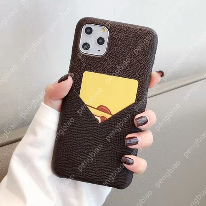 

Top Designers Phone Cases For iPhone 13 Pro Max 12 11 Xs XR X 8 7 Plus Fashion Designer Leather Letter Print Cover Card Holder Slot Luxury Mobile Shell Pocket Case With Box, #1- brown flowers l (with metal letter)