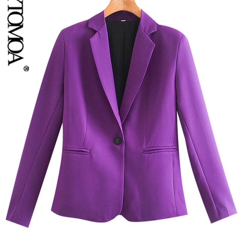 

KPYTOMOA Women Fashion Office Wear Basic Blazer Coat Vintage Long Sleeve Pockets Female Outerwear Chic Tops 220402, As picture
