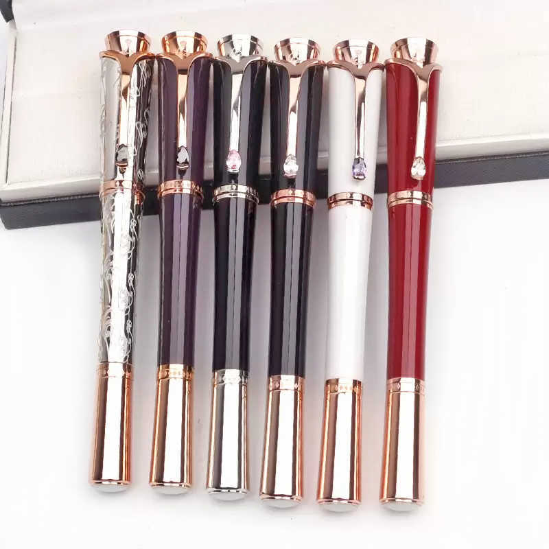 

Collection Princesse Grace PURE de Monaco Roller Ball Pen Edition Purple/Black Resin Barrel Carved Crown stationery