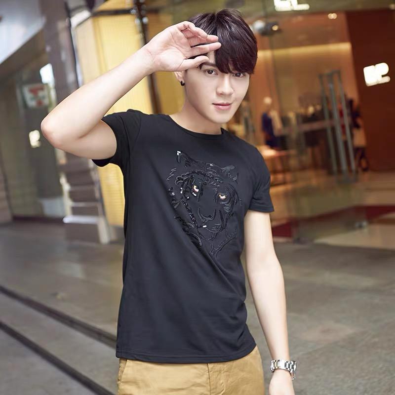 

Men's T-Shirts Brand T-Shirt In Spring And Summer Famous Designer Clothing Bodybuilding Embroidered Tiger Men's Cotton Short SleevMen's, As shown asian size