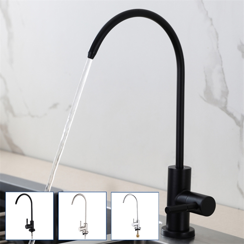 

Kitchen Faucets Direct Drinking Tap Black Matte Stainless Steel kitchen Water Filter RO Purify System Reverse Osmosis 220722