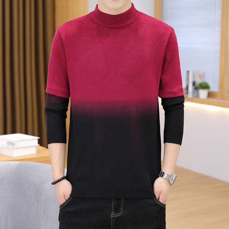 

Men's Sweaters Winter High Neck Thick Warm Sweater Turtleneck Discoloration Male Brand Mens Men Knitwear Plus Size PulloverMen's, Grey