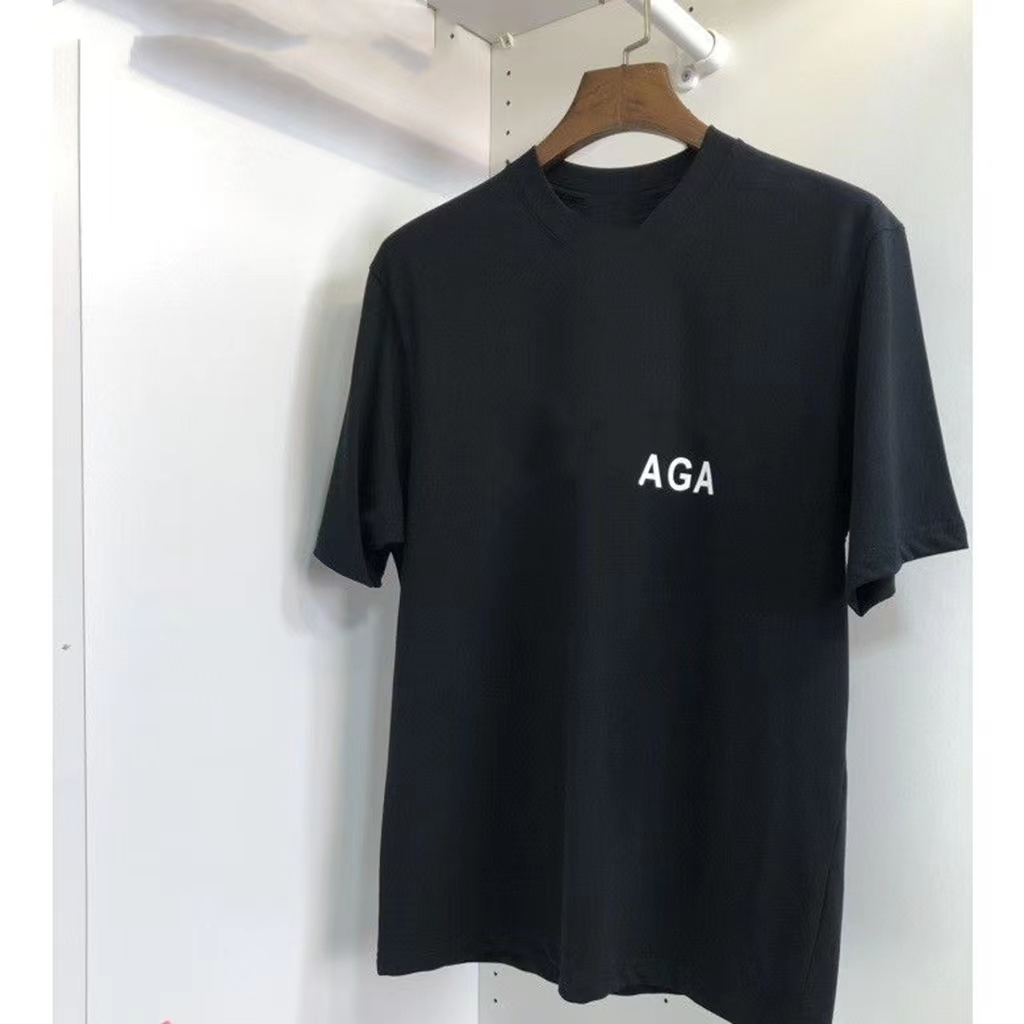 

20SS Solid Color t shirts Wave Tee Classic Style Letter Print Simple T-Shirt Casual Men Women High Street Short Sleeves Summer Tee, White