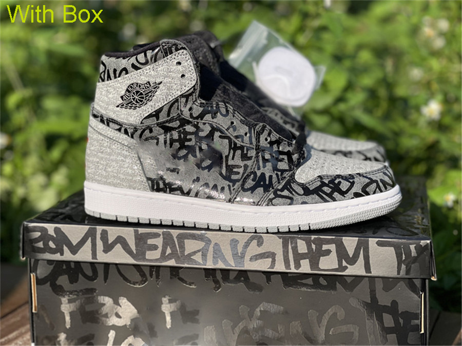 

free box(8 days get shoes) 2022 Release Authentic 1 High OG Rebellionaire Shoes Men Women Black White Particle Grey Outdoor Sports Sneakers, Customize