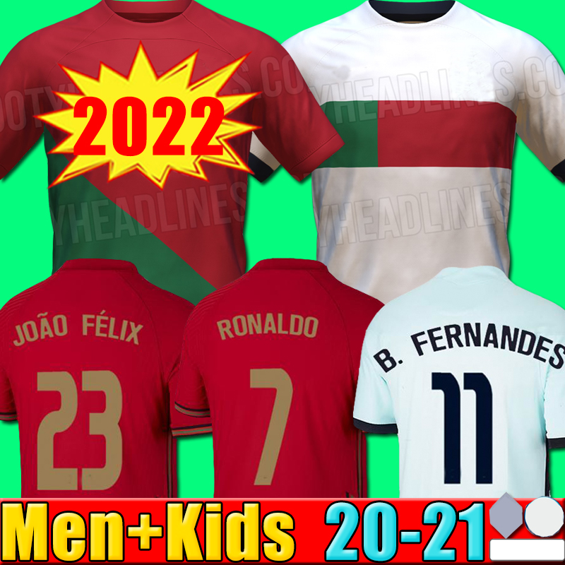 

2022 Portuguesa JOAO FELIX soccer jerseys RUBEN NEVES BERNARDO BRUNO FERNANDES Portugieser 22 23 Portuguese football shirt Men Kids kit sets, P11 2022 away kids