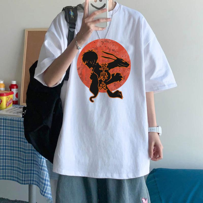 

Men's T-Shirts Fruits Basket Anime T-Shirt Harajuku Fashion Round Neck Short Sleeves Man Woman, Black