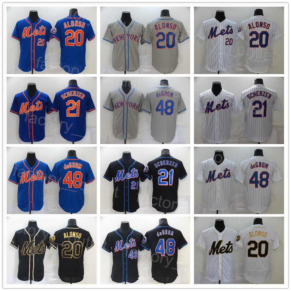Men City Connect Blank Baseball 20 Pete Alonso Jersey 48 Jacob deGrom 21 Max Scherzer Team Color Blue White Grey Black Flexbase Cool Base Pinstripe