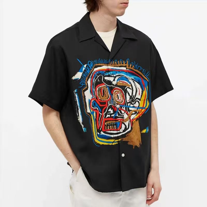 

2022ss Shirt Men Women 1 Best-Quality Graffiti Character Print Shirt Top Tees
