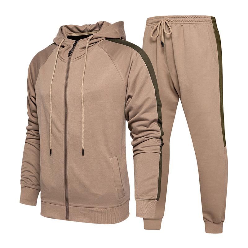 

Men's Tracksuits Men's Tracksuit Full Zip Long Sleeve Drawstring Hoodie And Jogging Pants With Side Pockets Clothing Spring SportswearMe, Gray