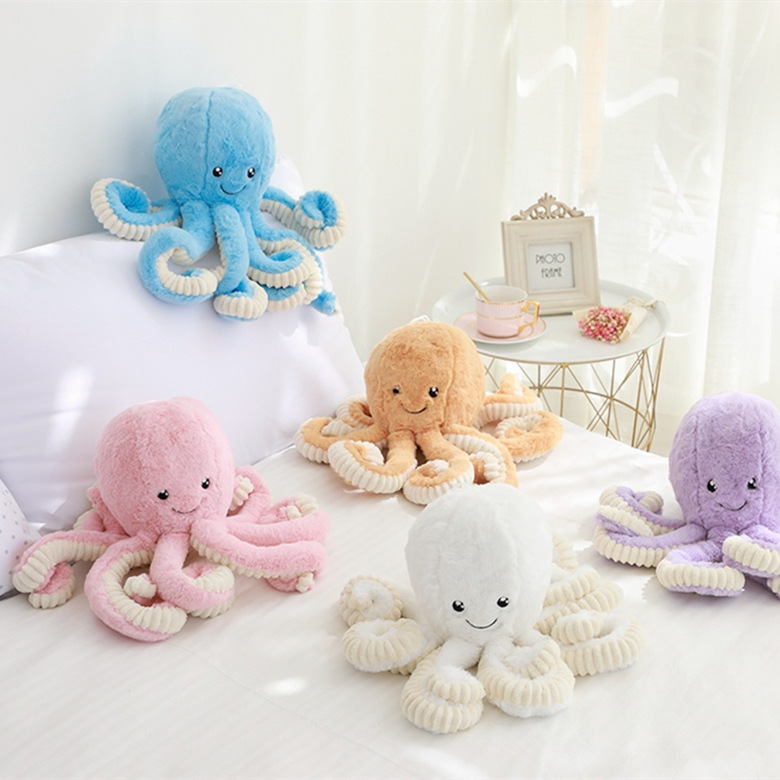 Wholesale 30pcs 18cm Creative Cute Octopus Whale Dolls Stuffed Plush Small Pendant Sea Animal Toys Children Baby Gifts-image-787301859