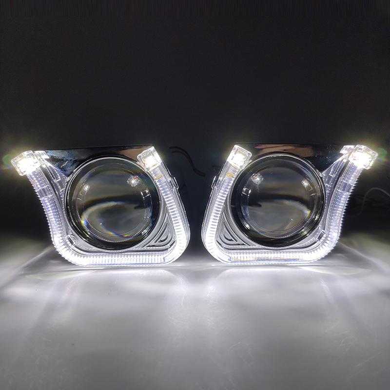 

Other Lighting System Car Styling 2.5 Inch Square U LED Angel Eyes HID Bi-xenon Lens Lenses Shrouds For Headlight Projector DRL H1 H4 H7 Ret