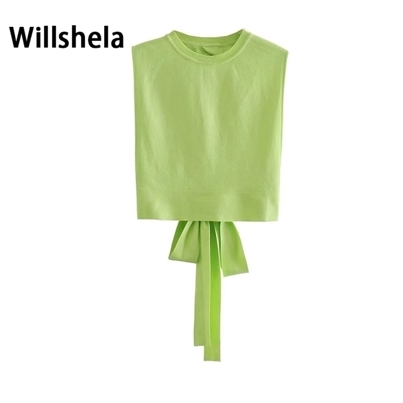 

Crop Top Women Backless Casual Fashion Streetwear Chic Lady Tank Summer y2k s 220318, Light green